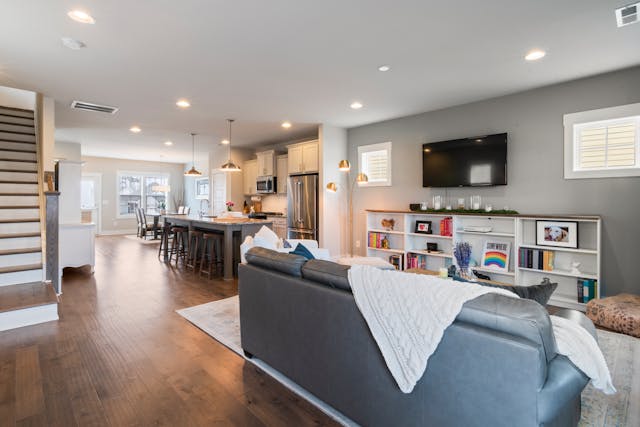 living room with grey couch (2)