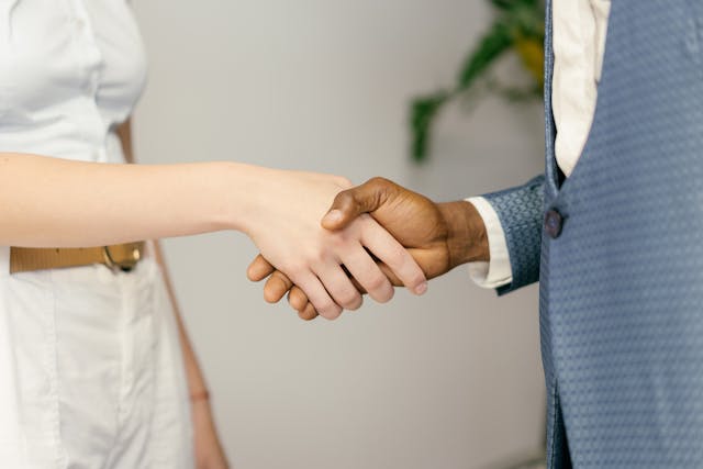landlord and contractor shaking hands